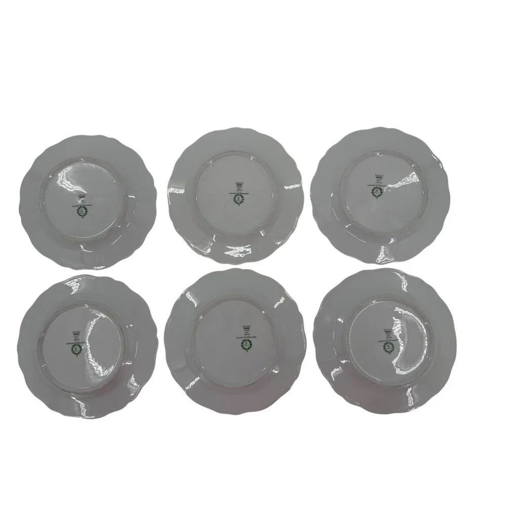 Vintage Merry Haute Limoges Porcelaine‎ French Salad Plate Set Of 6 G. Louviere